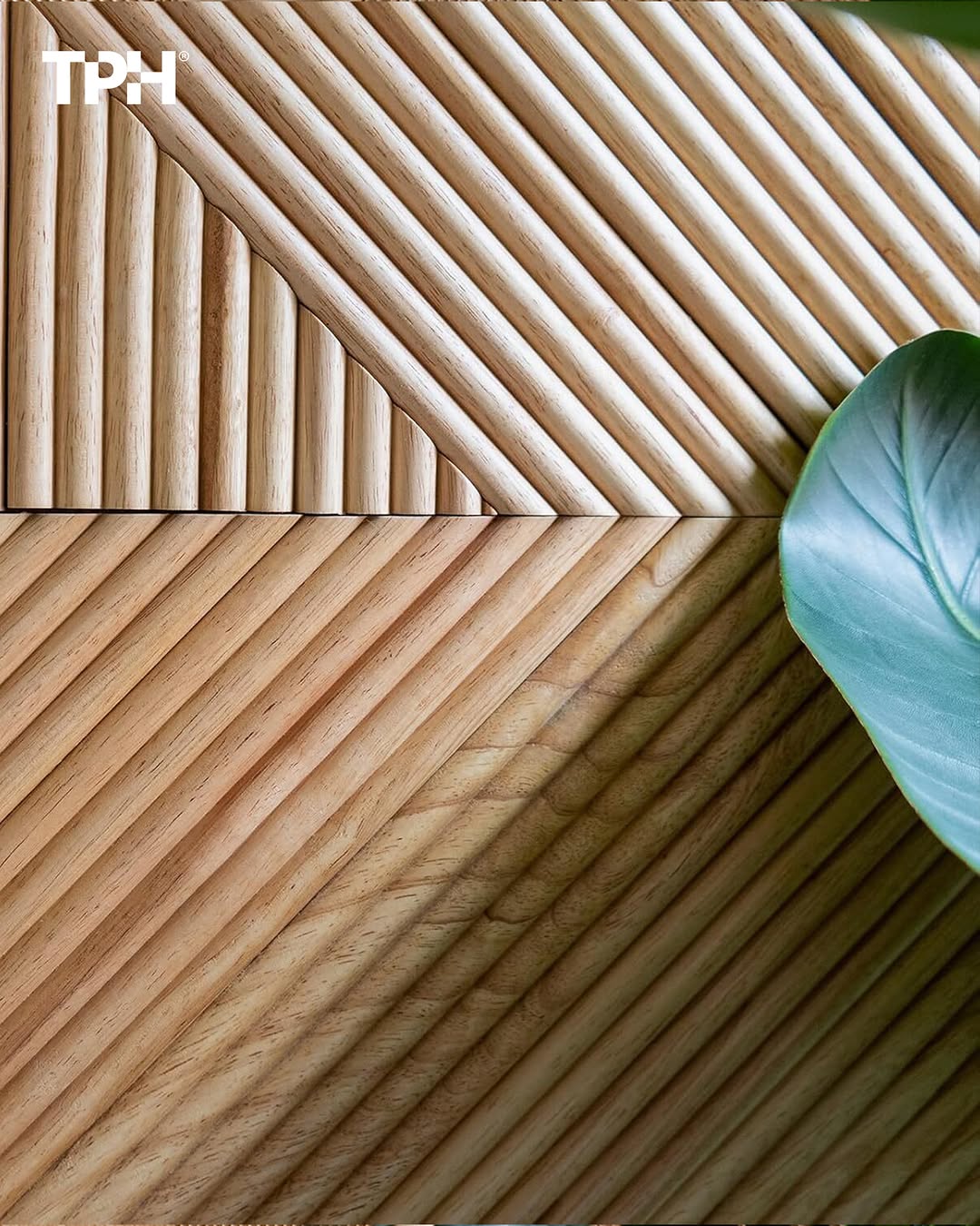 Close-up of a modern geometric wood panel design from The Panel Hub.