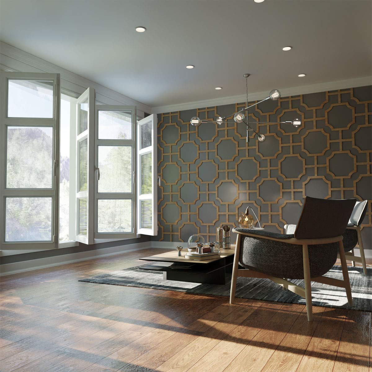 Amazon.com: Ekena Millwork WALW16X16X0250BRDWA Bradley Decorative Fretwork  Wall Panels, 26 7/8"W x 15 3/8"H x 1/4"T, Walnut : Everything Else