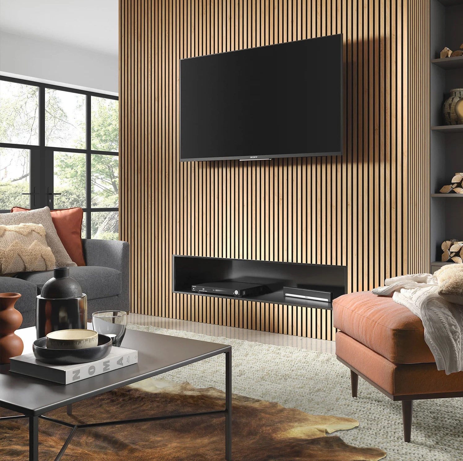 American Oak Slat Wood Wall Panel