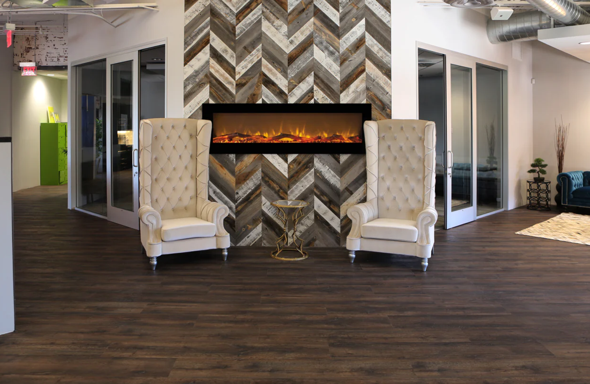 Chevron Pattern Wood Trim Accent Wall
