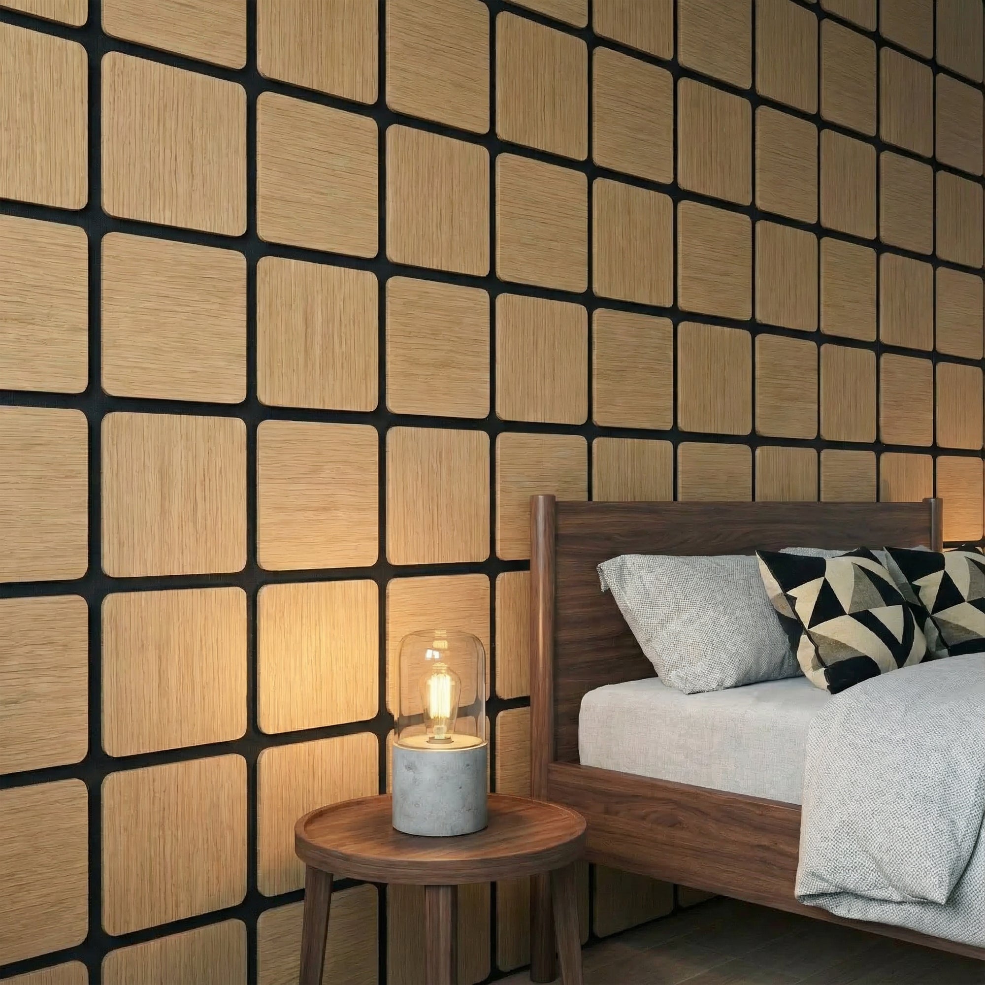 Acoustic Rectangle Wood Wall Panels - Oak - View 2
