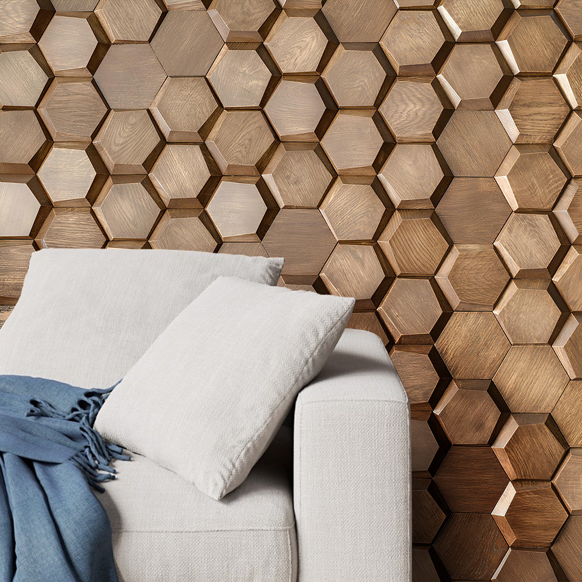 Honey Mosaic Wood Wall Panels - GroovePanel® - The Panel Hub