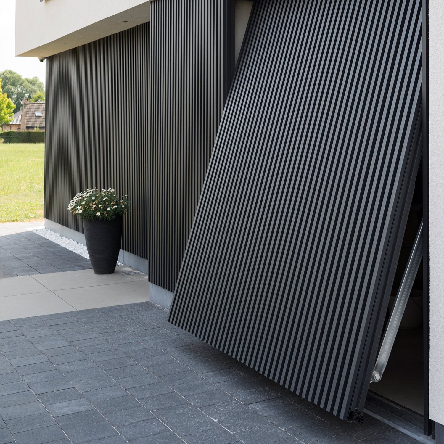 black wall panelling for garage