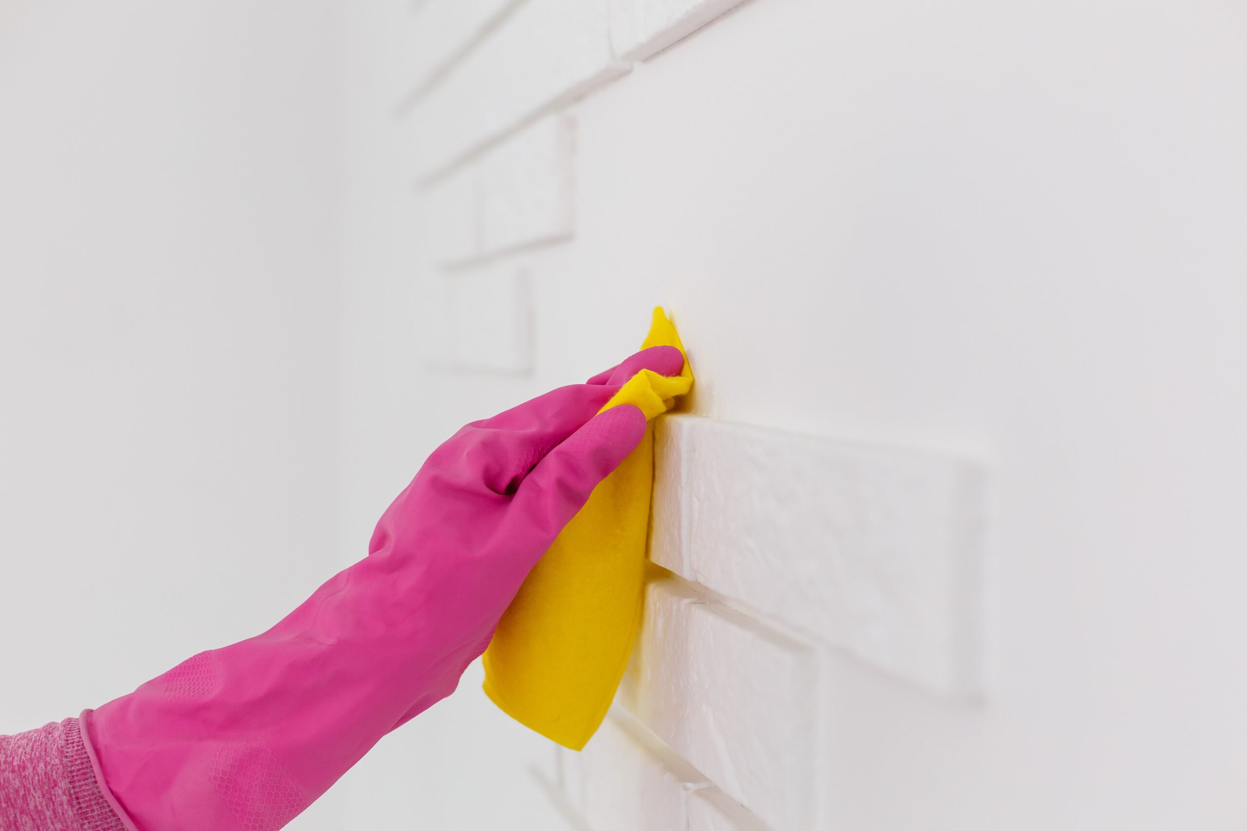 clean wall panels with dry cloth