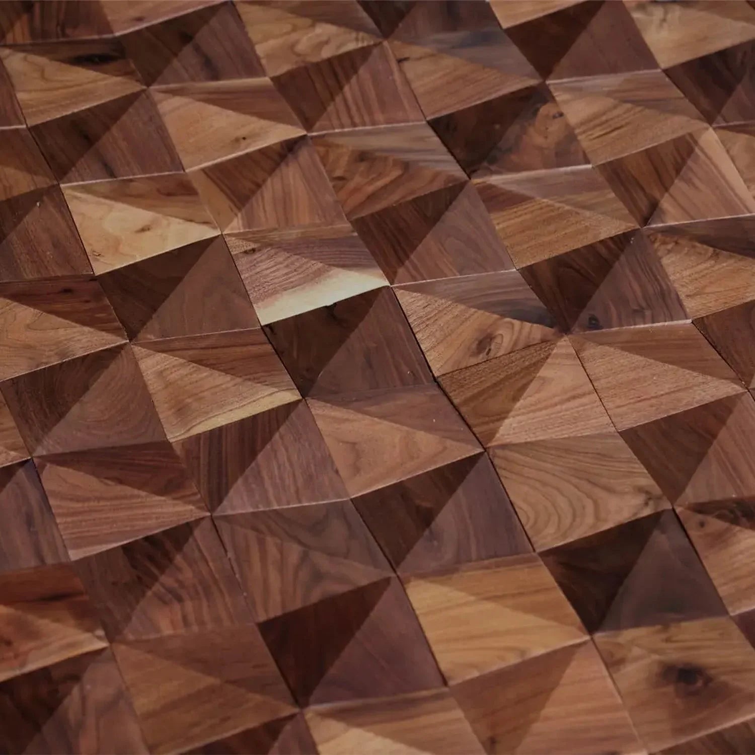 Walnut Triangle Solid Wood Wall Panels | GroovePanel®.