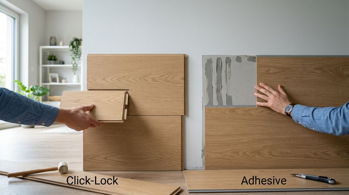 Click-lock vs adhesive wall panels compared 2026