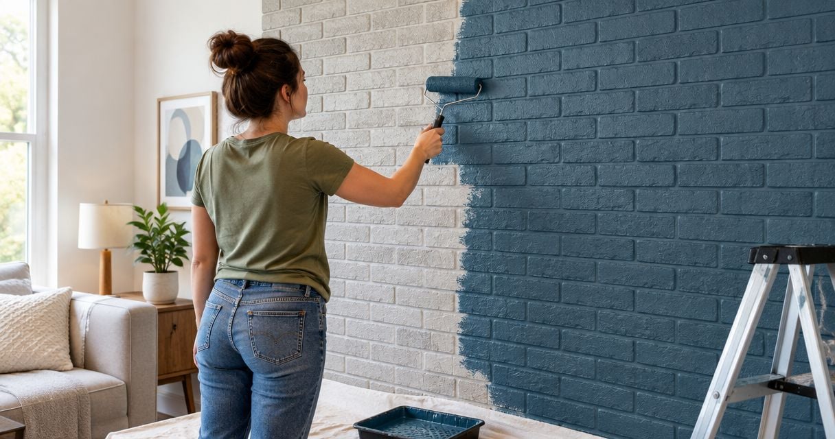 Can faux brick wall panels be painted a different color?