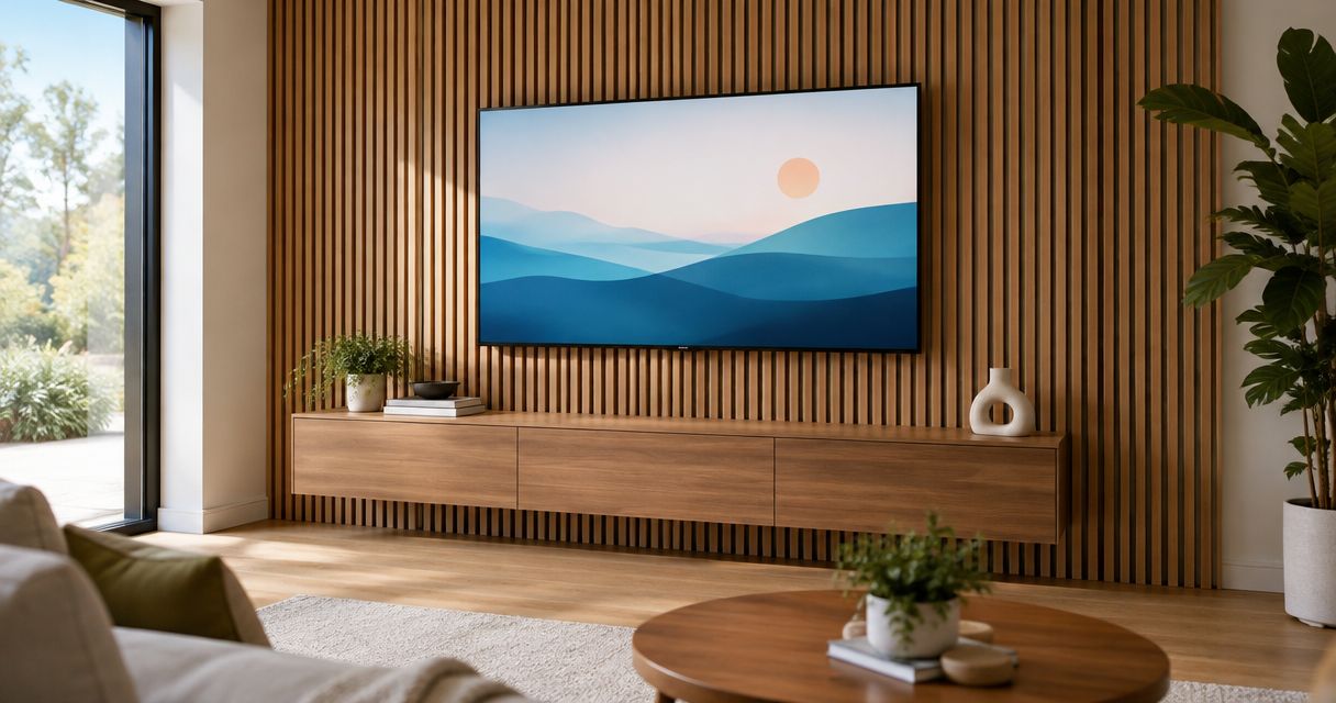 Can you mount a TV on wood slat wall panels?