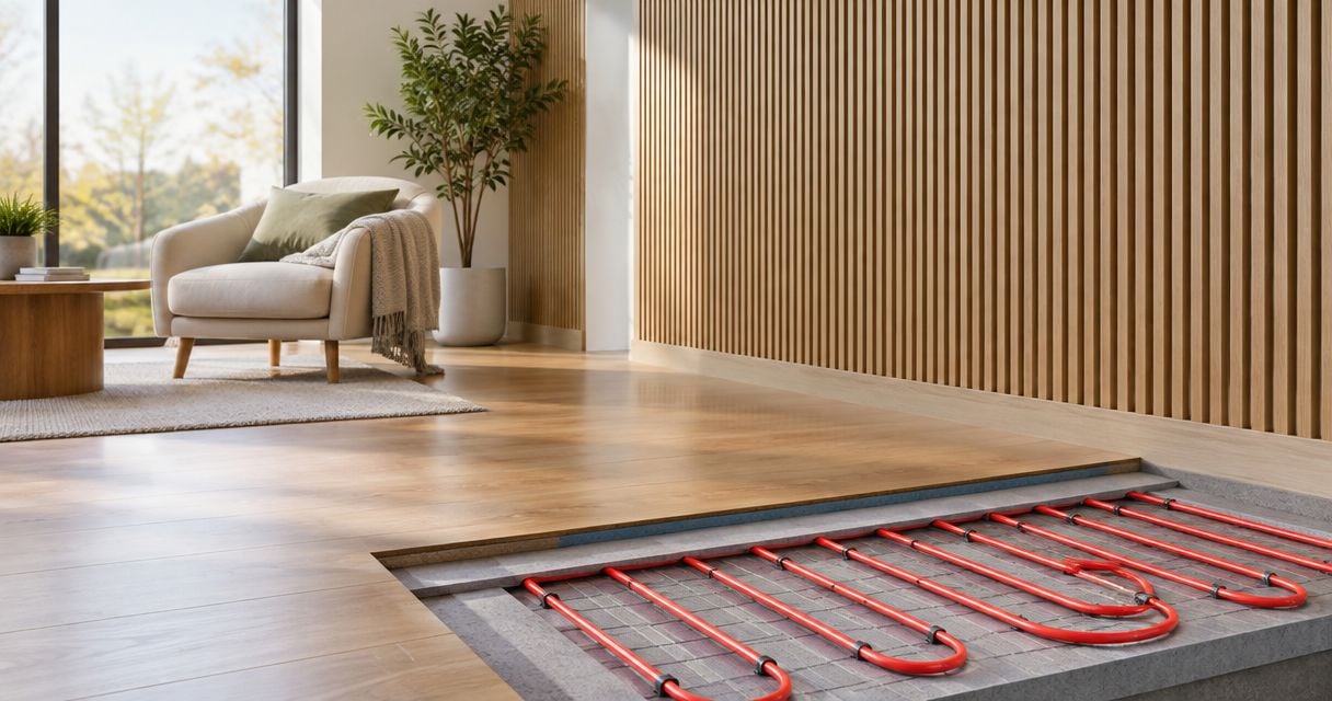 Combining wall panels with radiant floor heating