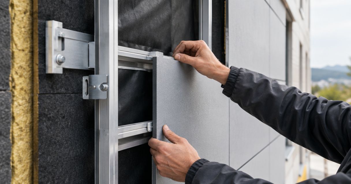Connecting exterior cladding to a rainscreen system