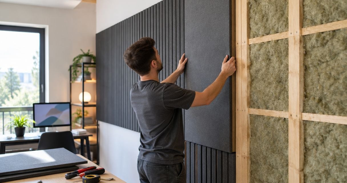 Pairing soundproofing insulation with acoustic wall panels